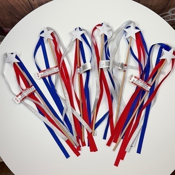 Michaels 4th of July Craft Ribbon Wands Flashing Star Glasses Earrings Bundle - Picture 10 of 16